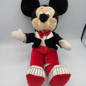Peluche Mickey Mouse avec smoking Le Royaume magique sur glace de Walt Disney, vintage 1988 image 1