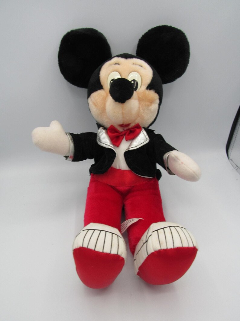 Peluche Mickey Mouse avec smoking Le Royaume magique sur glace de Walt Disney, vintage 1988 image 1