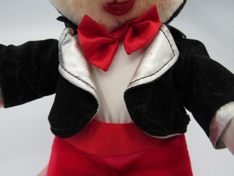Peluche Mickey Mouse avec smoking Le Royaume magique sur glace de Walt Disney, vintage 1988 image 9