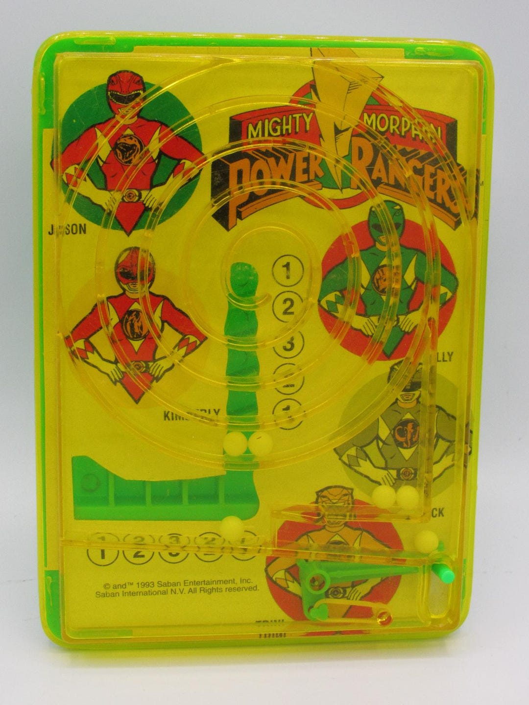 Mighty Morphin Power Rangers Mini Pinball Game Saban Light Way Vintage ...