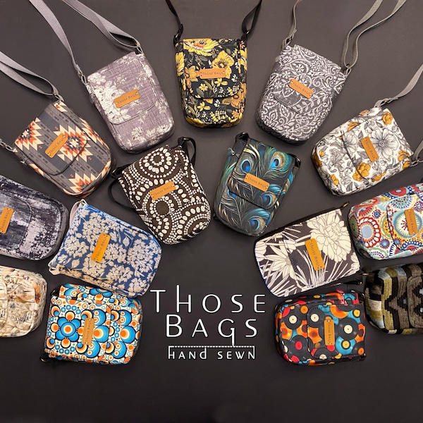 Small Canvas Crossbody Bag, Adjustable Strap, Phone Pocket