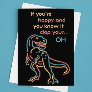 Carte d'anniversaire garçon Dino, carte d'anniversaire dinosaure