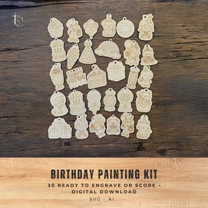 Birthday Kit Laser Cut File for Kids DIY Craft, Digital Download, Perfect for Birthday Party Activities, SVG File