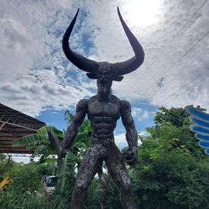 Handcrafted Sculpture - Artwork - Welded Metal - Recycled Mechanical Parts - Baphomet Character