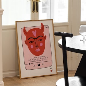 Peignez l&#39;impression de la ville en rouge, album de musique, affiche de chat doja, album écarlate, art mural elle a rebelle, art mural tendance, impression téléchargement numérique
