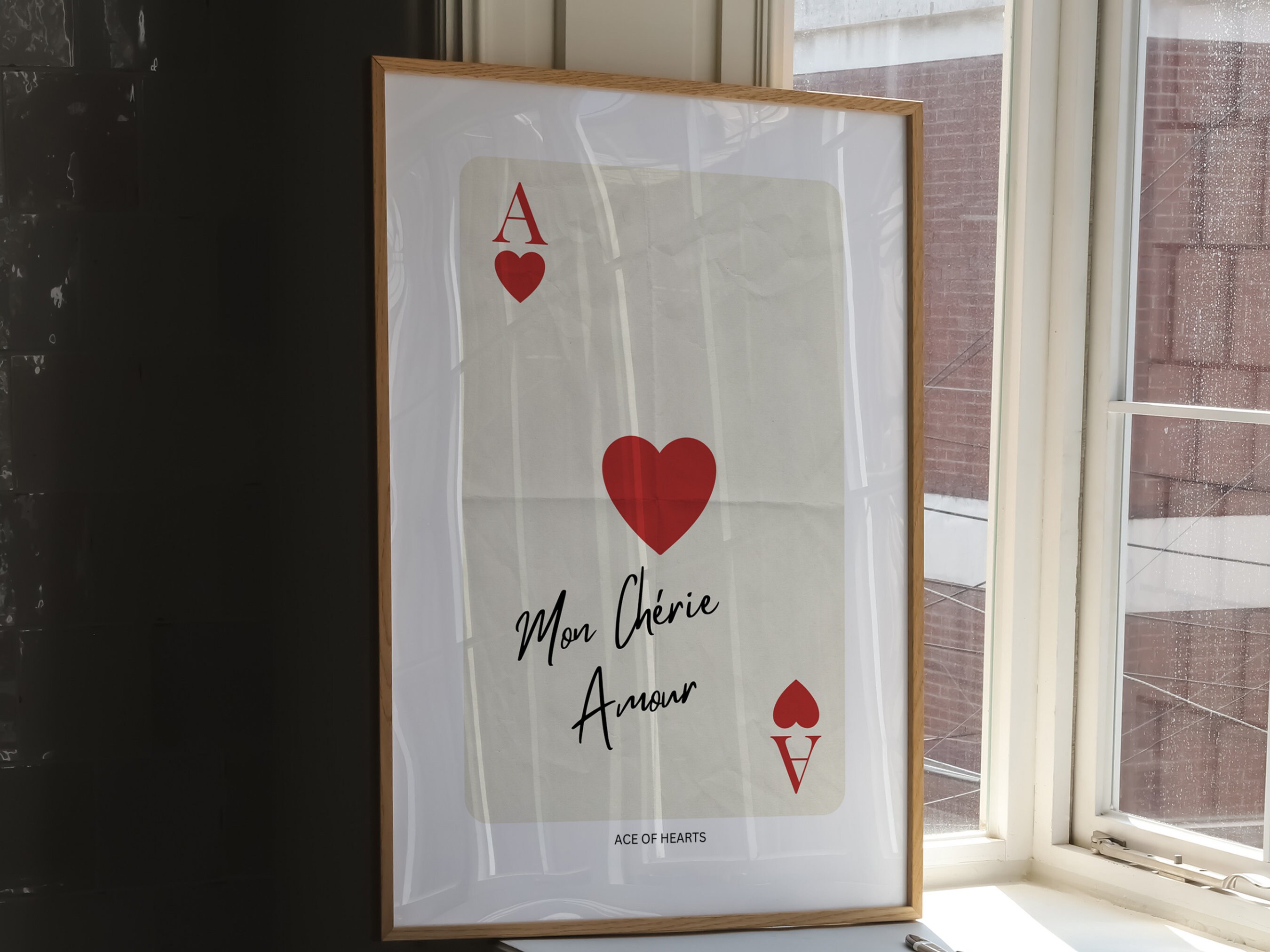 Mon Cherie Amour Print, Queen of Hearts Poster, Trendy Retro Wall Art ...