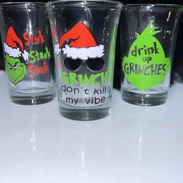 Grinch Drink Up Grinchmas Green Guy 1.5oz shot glass Gift Set