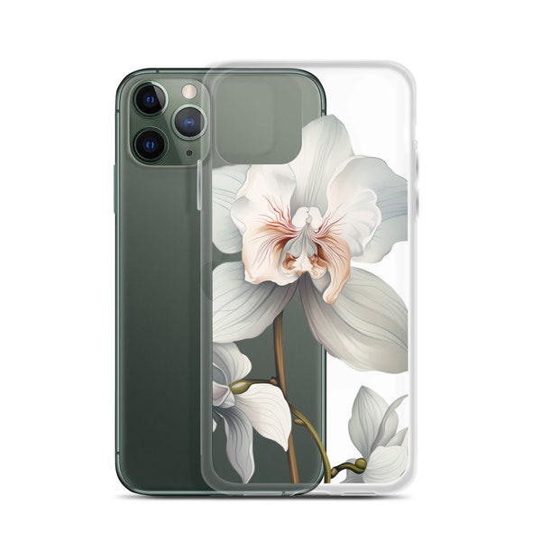 White Orchid Flower Clear Case for iPhone®