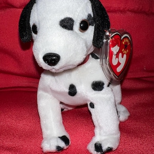 Dizzy the Dalmation Dog with Black Ears & Black Spots •  Beanie Baby