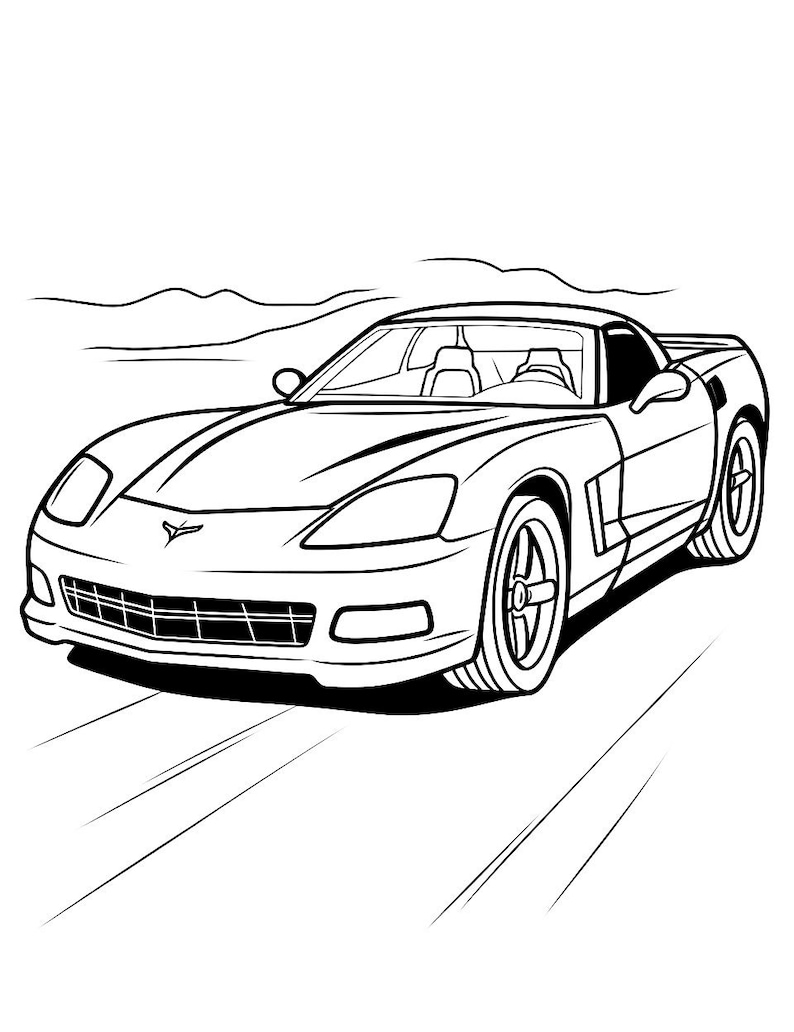 Vroom Vroom Car Coloring Pages - Etsy