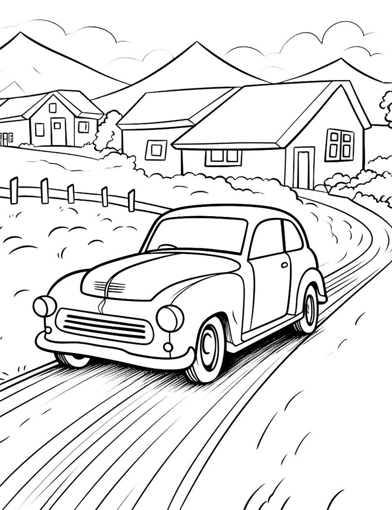 Vroom Vroom Car Coloring Pages - Etsy