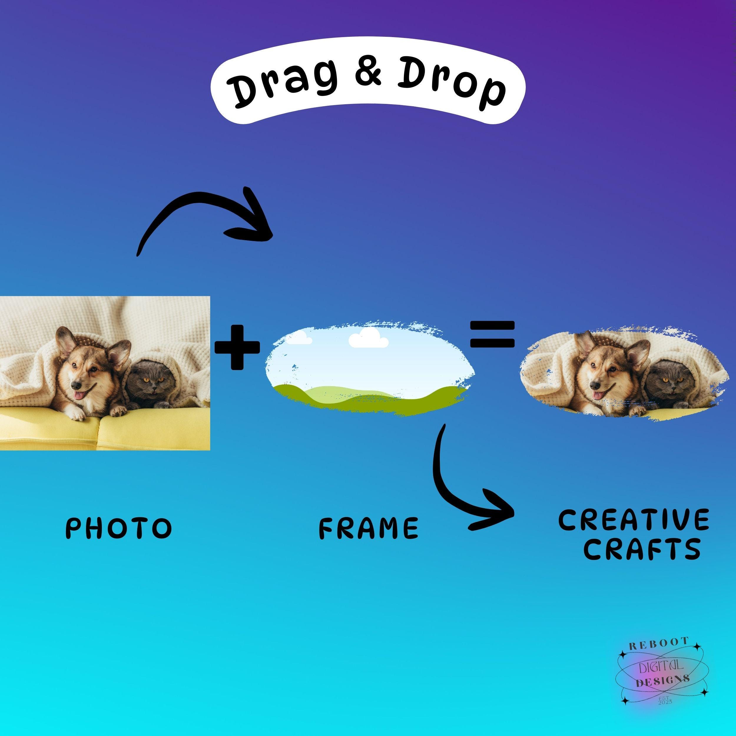 Distressed Canva Frames Bundle | 45 Bleach Effect & Grunge Photo Frames ...