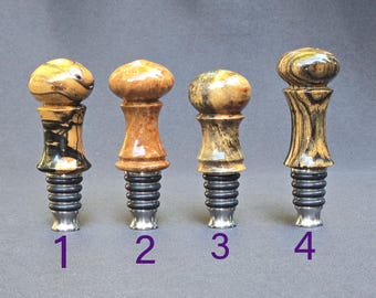 Wine Bottle Stopper; Hand Turned, Stainless Steal Stopper, FDA Food Compliant