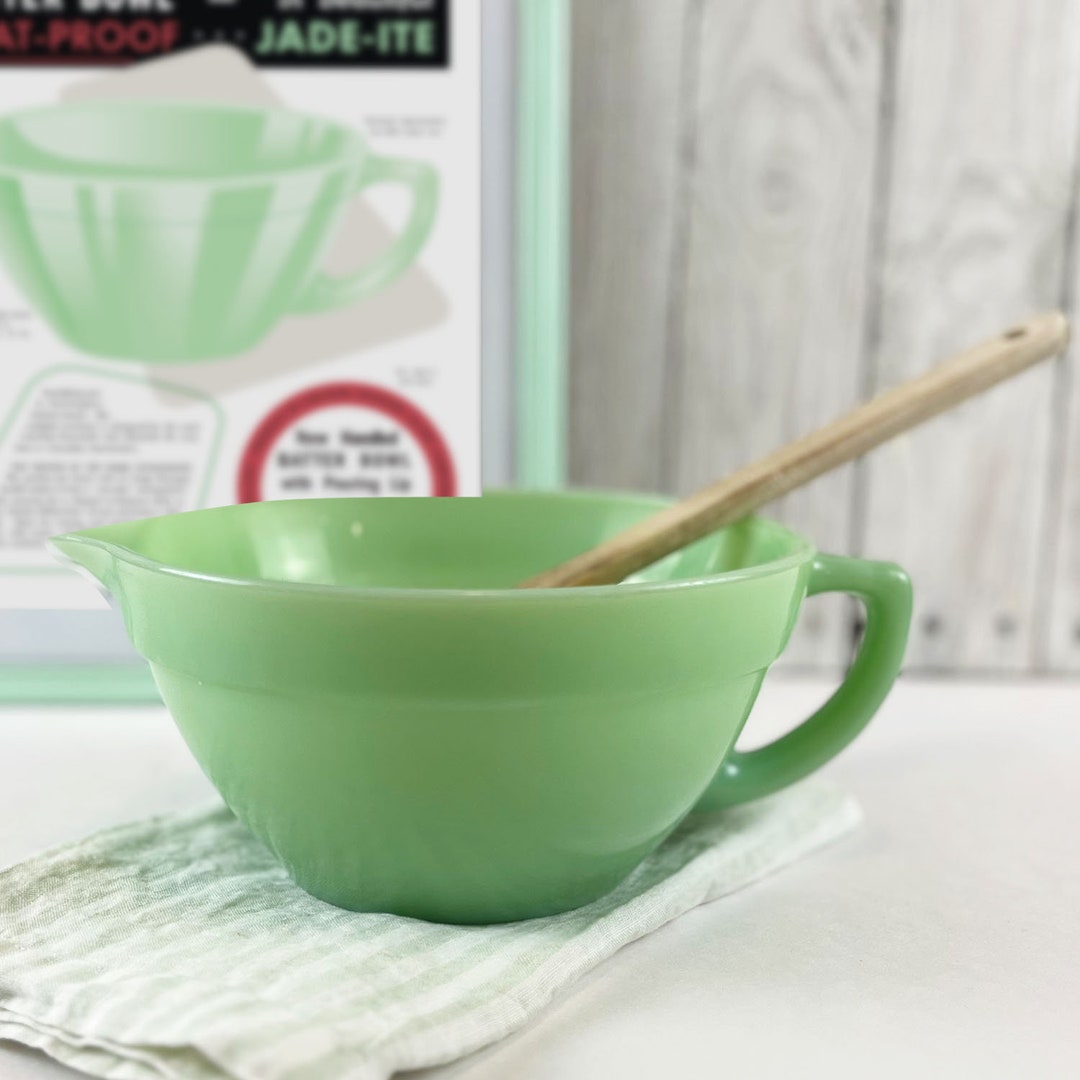 Fireking Jadeite Batter Bowl Anchor Hocking Colonial Mixing Bowl 1