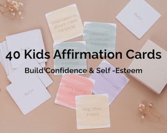 Kids Affirmation Cards, Self Esteem Confidence Building, Daily Positive Sayings