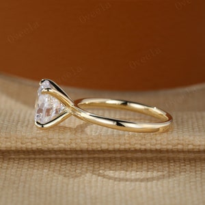 3CT Moissanite Engagement Ring 14K Solid Gold Solitaire Ring Round Brilliant 4 Prongs Moissanite Ring Promise Ring Anniversary Gift For Her