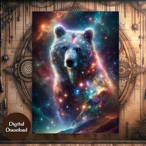 Bear Power Animal Portrait: Shamanic Spirit Art - Digital Download
