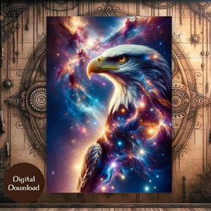 Eagle Power Animal Portrait: Shamanic Spirit Art - Digital Download