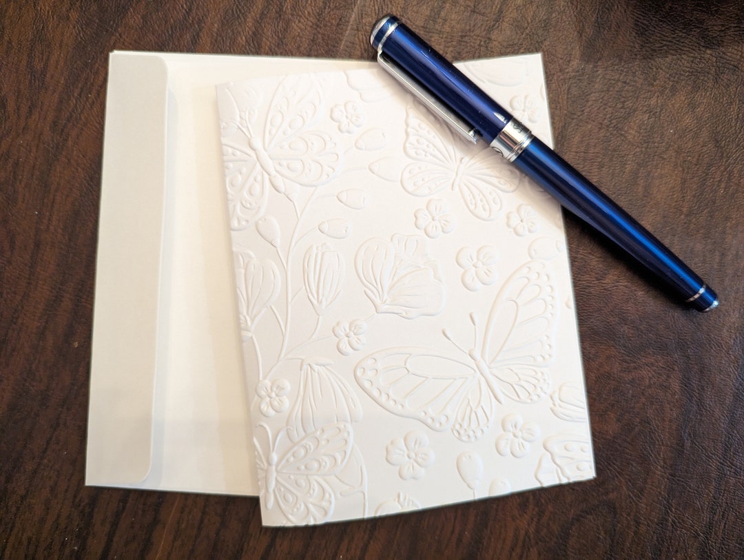Embossed Butterfly Note Card Set: Floral Greeting Cards - Etsy