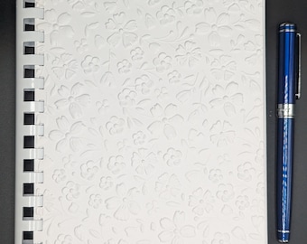 Embossed Frenesie de fleurs Christian Mini Notebook, Botanical Journal, Floral Notebook Journal