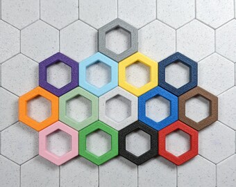 1-inch Hex Rings x10 (Single Color)