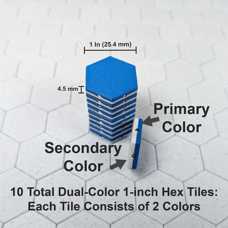 1-inch Magnetic Hex Tiles X10 (dual Color) - Etsy