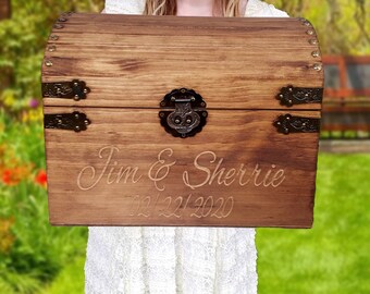 Wedding Reception Box | Treasure Chest Card Box | Wedding Card Box with Slot | Rustic Wedding Card Box | Wedding Card Box | Rustic Card Box