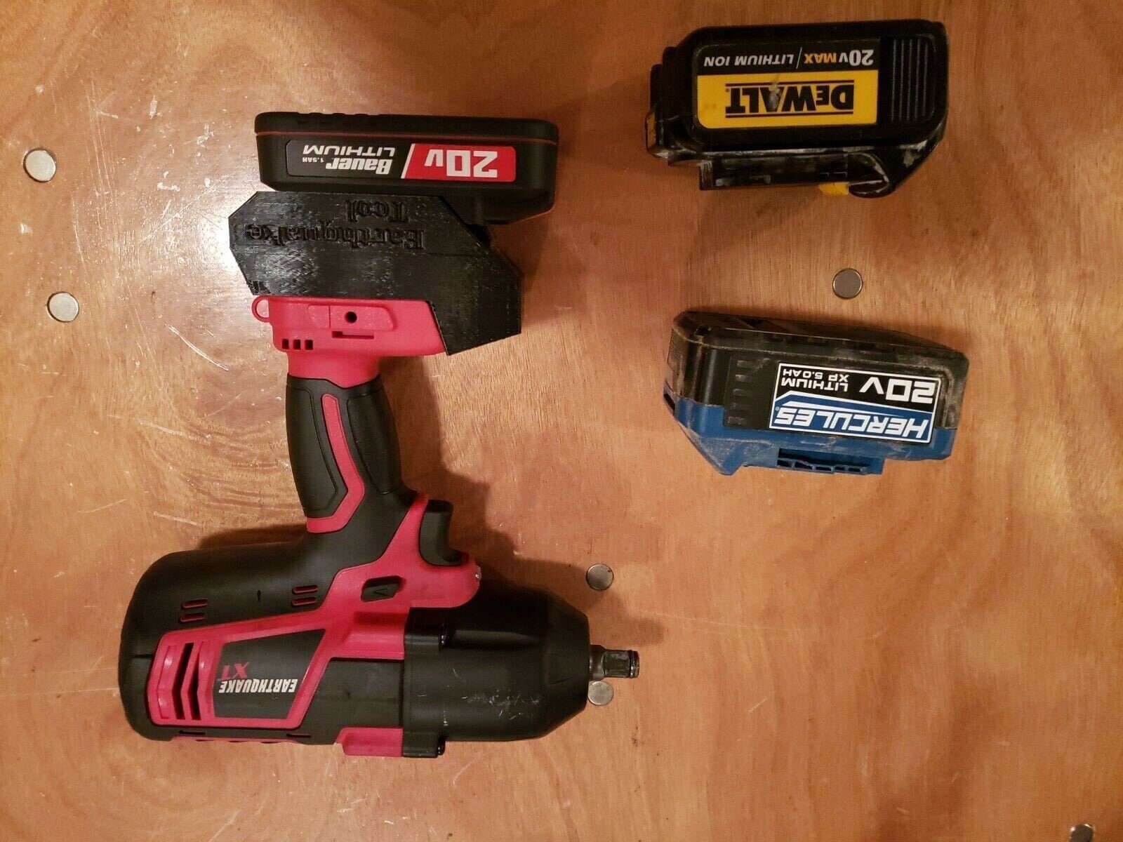 Hercules , Bauer or Dewalt Battery to Earthquake Tool Adapter adapter