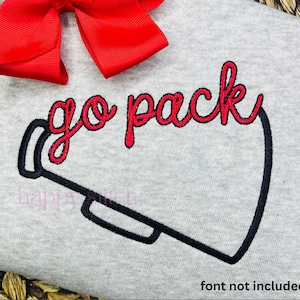 Open megaphone satin outline embroidery design, instant download