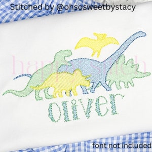 Dinosaur embroidery design, dino stampede sketch embroidery design, sketch embroidery, instant download