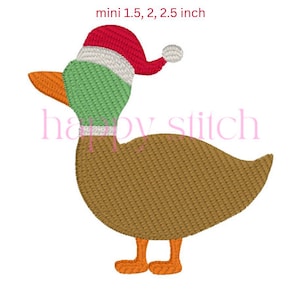 Santa duck mini fill embroidery design, mini embroidery design, Christmas duck, Holiday duck machine embroidery design, instant download
