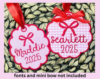 ITH scalloped round and oval ornaments bag tags embroidery design, instant download