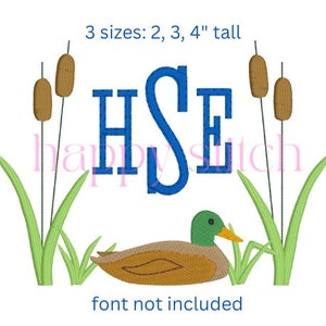 duck in cattails frame embroidery design, small monogram frame, polo boys shirt monogram frame