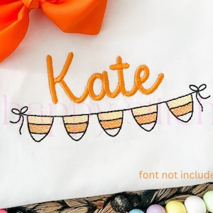 Candy corn swag with bow ties sketch embroidery design, halloween embroidery design, instant download