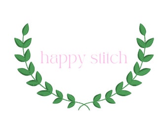 Laurel Leaf Frame Embroidery Design, Monogram frame (PES, 4x4) (Digital Download)
