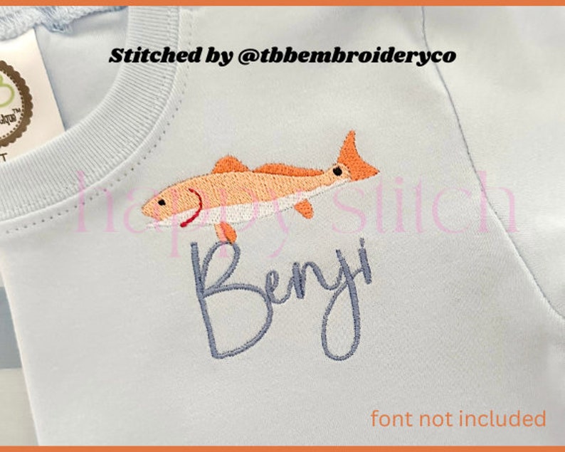 Red Drum Fish Mini Fill Embroidery Design, Instant Download - Etsy