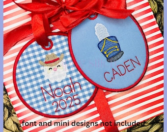 ITH round and oval ornaments and/or tags embroidery design, instant download