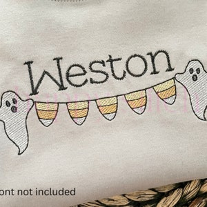 Candy corn swag with ghosts sketch embroidery design, halloween embroidery design, instant download
