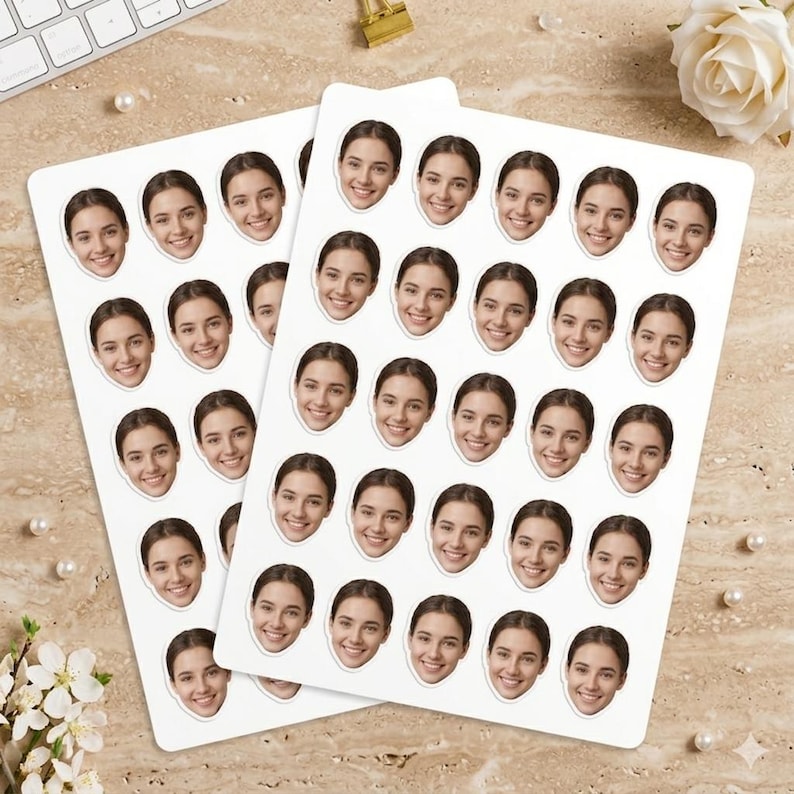 Record Face Sticker Custom Face Stickers, Personalized Photo Decal, Custom Head Sticker ...