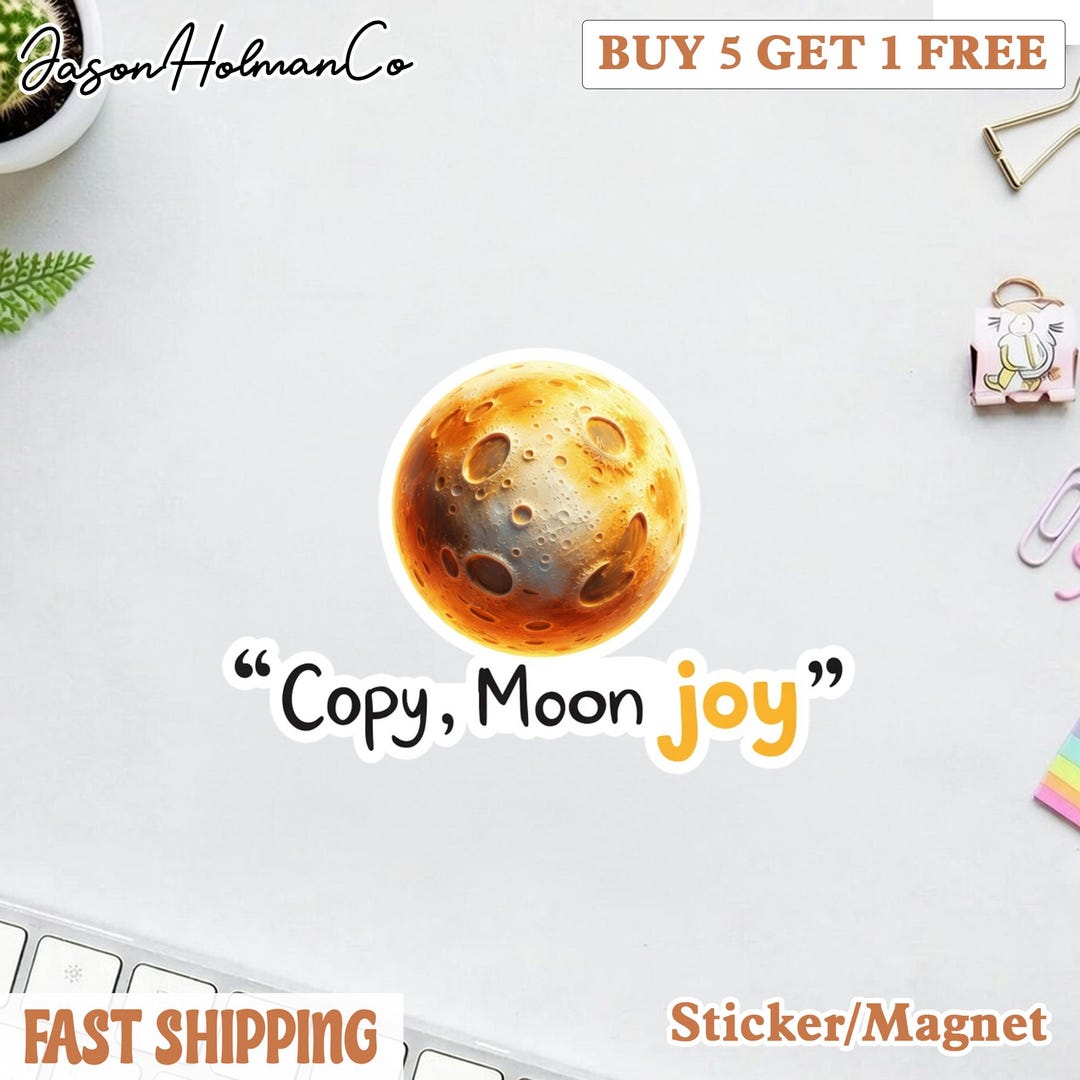 Copy Moon Joy Sticker, Artemis II Moon Mission Decal, Vinyl Stickers ...