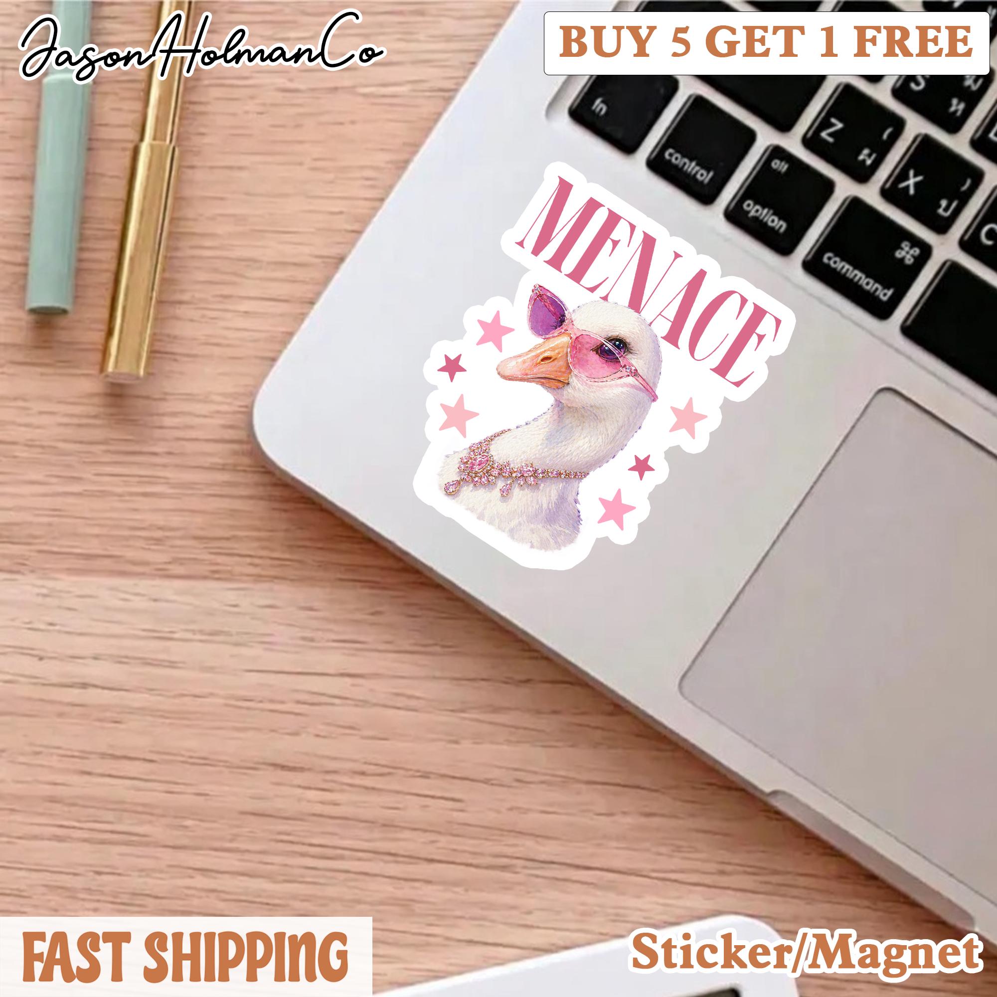 Goose Sticker, Menace Goose, Funny Animal Decal, Sassy Goose Art, Fancy ...