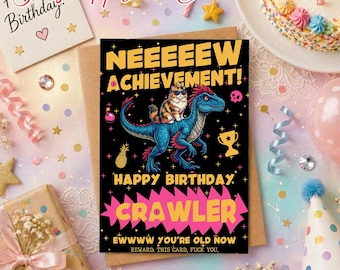 Dungeon Crawler Carl Birthday Card, Funny New Achievement Bday Gift, Folded Card