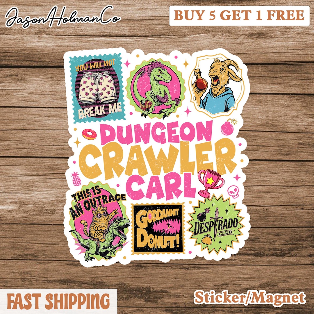 Dungeon Crawler Carl Stamp Sticker– Waterproof Vinyl Fan Art - Etsy