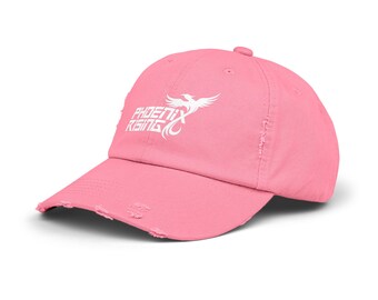 White Full Logo Distressed Cap