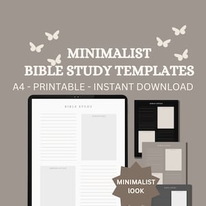 Minimalist-style Bible Study guide Printable, Digital Bible Template, Bible Summary,Faith Reflection, GoodNotes, Notability, Chapter Summary