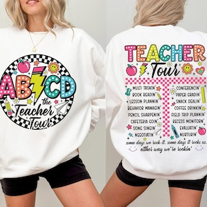 Retro Teacher Tour Shirt, ABCD Teacher Tour Shirt, Back To School, End of Year Shirt, Teacher Gift, Teacher T shirt, Elementary School Shirt