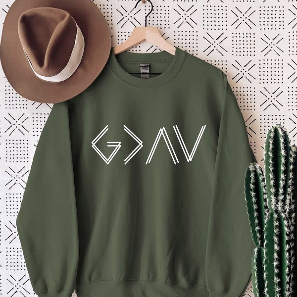 God is Greater Than the Highs and Lows Sweatshirt, Christian Sweatshirt, Bible Jesus Lover Gift, bible verse shirt, Church shirt,Jesus shirt
