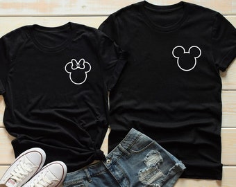 Pocket Mickey Minnie Head Shirt, Mickey Minnie Head Shirt, Mickey Minnie Ear Shirt, Disney Mickey Minnie Shirt, Disney Trip Shirt