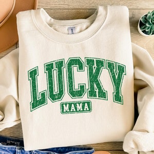 Lucky Mama Sweatshirt, St Patricks Day Tshirt, Clover shirt, Saint Patricks Day Tee, Womens Mama tshirts, Gift for mom, lucky sweatshirt image 1
