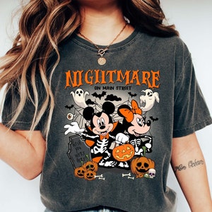 Retro Mickey Minnie Halloween Shirts, Vintage Disney Halloween T-shirt, Nightmare On The Main Streat Shirt, Halloween Pumpkin, Disney shirts